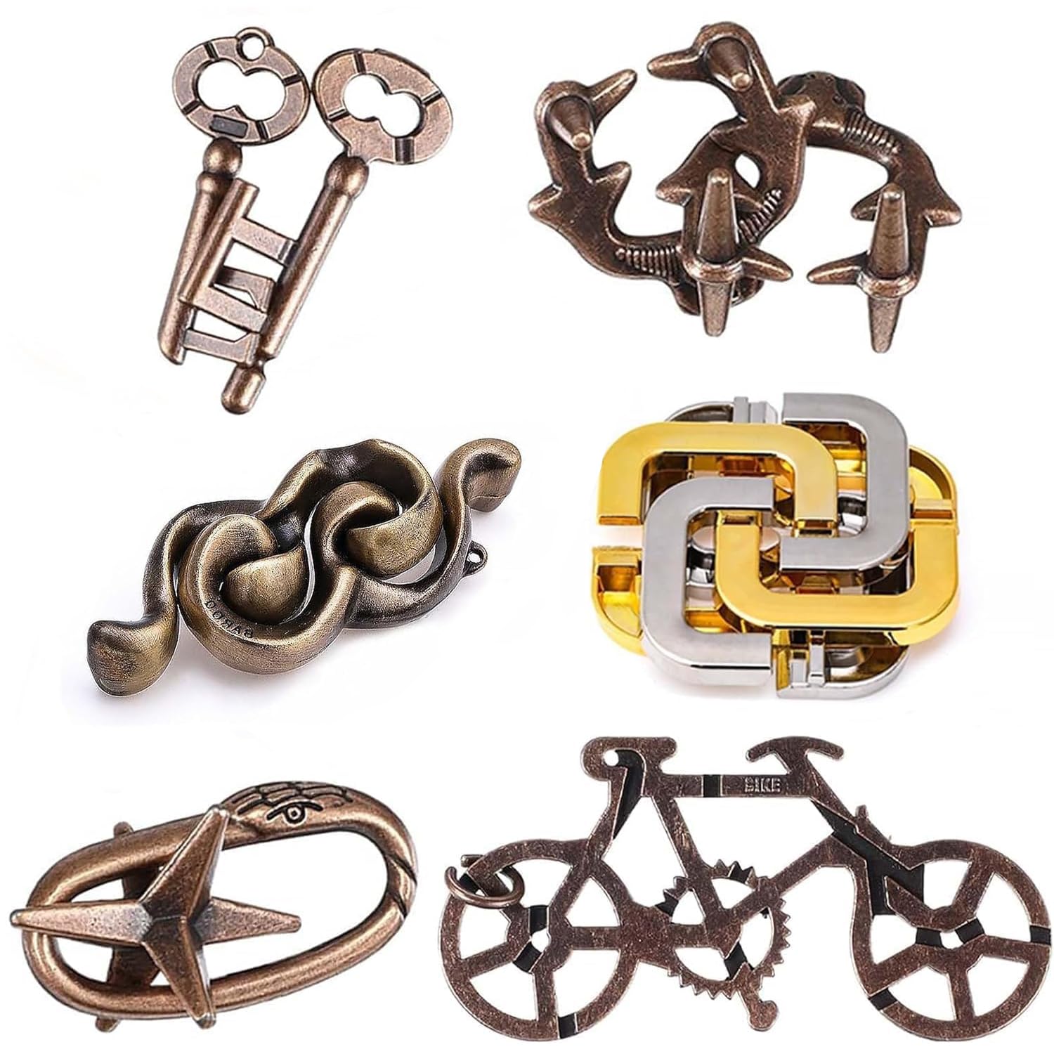 Amazon | Tplook知恵の輪 知恵おもちゃ 6点セット 難易度6～2 リング